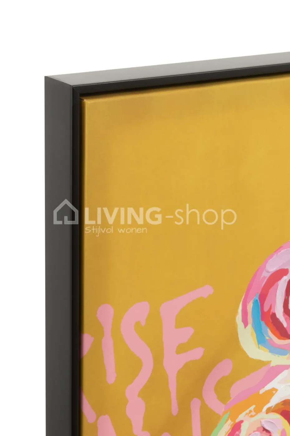 J-LINE Kader graffiti vrouw met rode lippen wanddecoratie