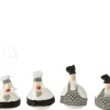J-LINE Kipjes Chef Wit/Zwart
