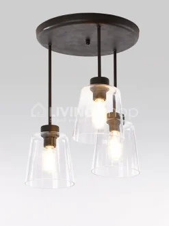 Verlichting online Landelijke loft stijl plafondlamp grijs fume