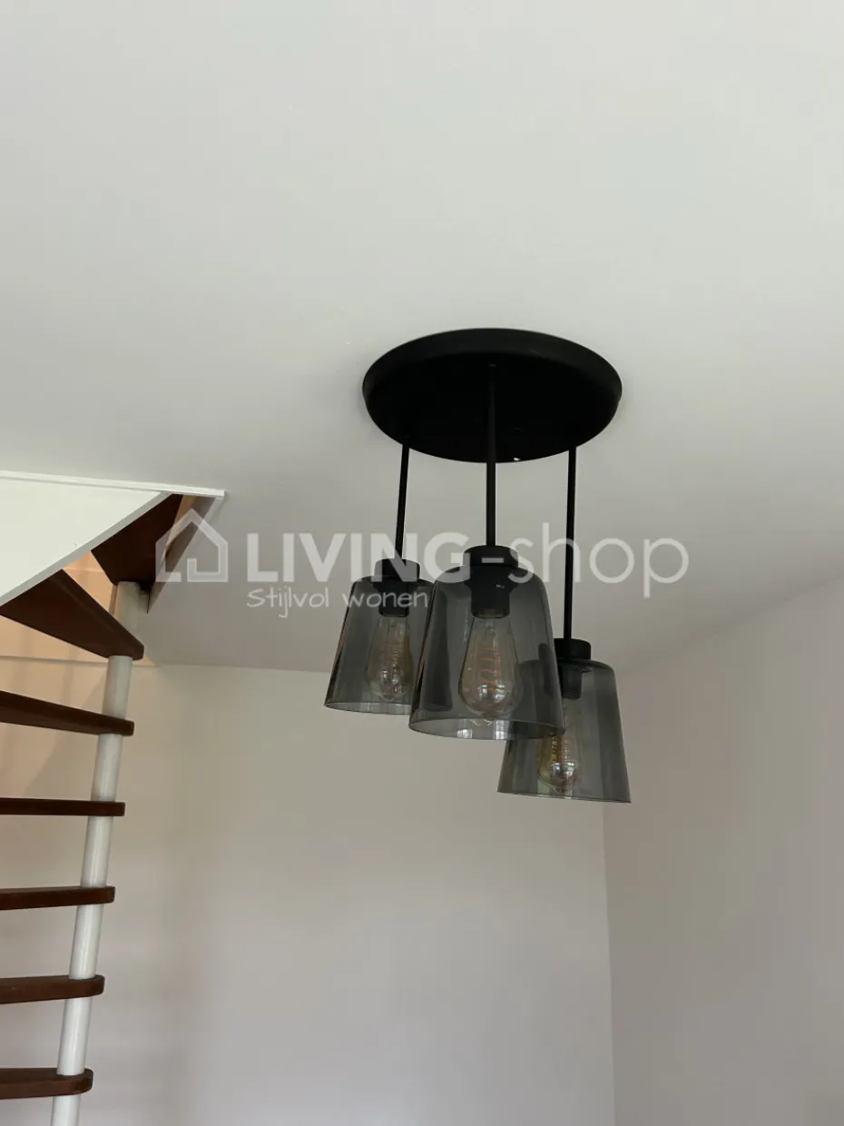 Verlichting online Landelijke loft stijl plafondlamp grijs fume