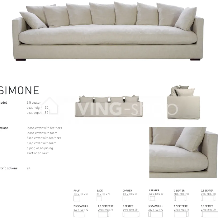 PR LIVING Landelijke sofa Simone