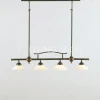 Verlichting online Landelijke stijl Biliardo luster brons met melkglas