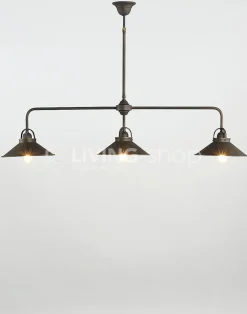 Verlichting online Landelijke stijl hanglamp Biliardo antiek brons 2 lampen