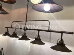 Verlichting online Landelijke stijl hanglamp Biliardo antiek brons 2 lampen