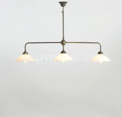 Verlichting online Landelijke stijl hanglamp Biliardo antiek brons 2 lampen