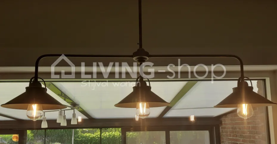 Verlichting online Landelijke stijl hanglamp Biliardo antiek brons 2 lampen