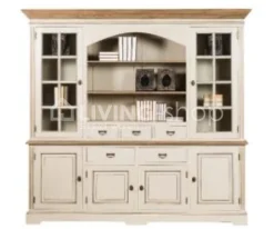 TIMELESS LIVING Landelijke stijl oud crème vitrinekast / buffetkast vieux crème
