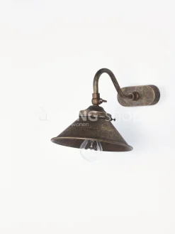 Verlichting online Landelijke stijl wandlamp brons voor de badkamer donkerbrons