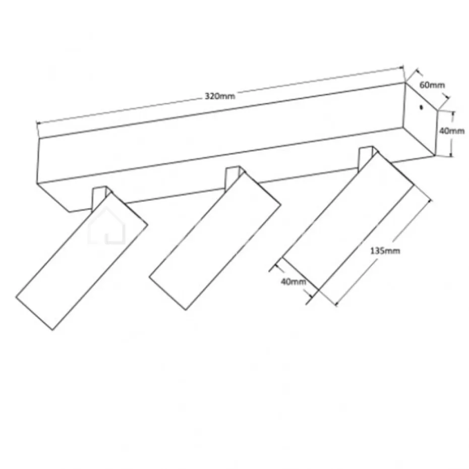 Verlichting online LED Micro tube 3 spots wit