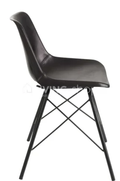 J-LINE Lederen design stoel, Eames reproductie Design by zwart