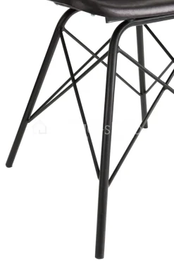 J-LINE Lederen design stoel, Eames reproductie Design by zwart