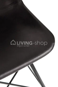 J-LINE Lederen design stoel, Eames reproductie Design by zwart