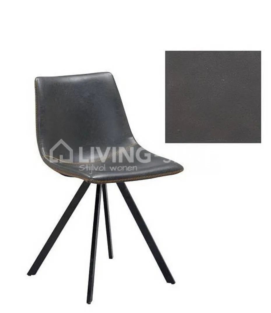 PR LIVING Lina Stoel industrieel vintage PU leder