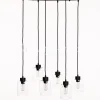 Verlichting online Loft hanglamp ovaal 6 pendels globe of cylinder