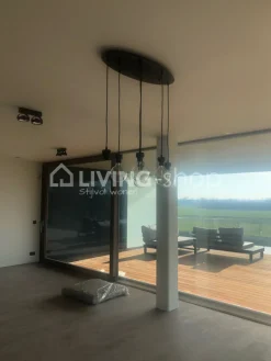 Verlichting online Loft hanglamp ovaal 6 pendels globe of cylinder
