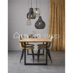 Castle-Line Loft stijl eiken tafel met U-vorm metalen poten
