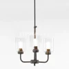 Verlichting online Loft stijl luster 3 lampen helder transparant glas