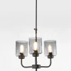 Verlichting online Loft stijl luster 3 lampen fumé glas