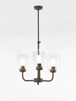 Verlichting online Loft stijl luster 3 lampen fumé glas