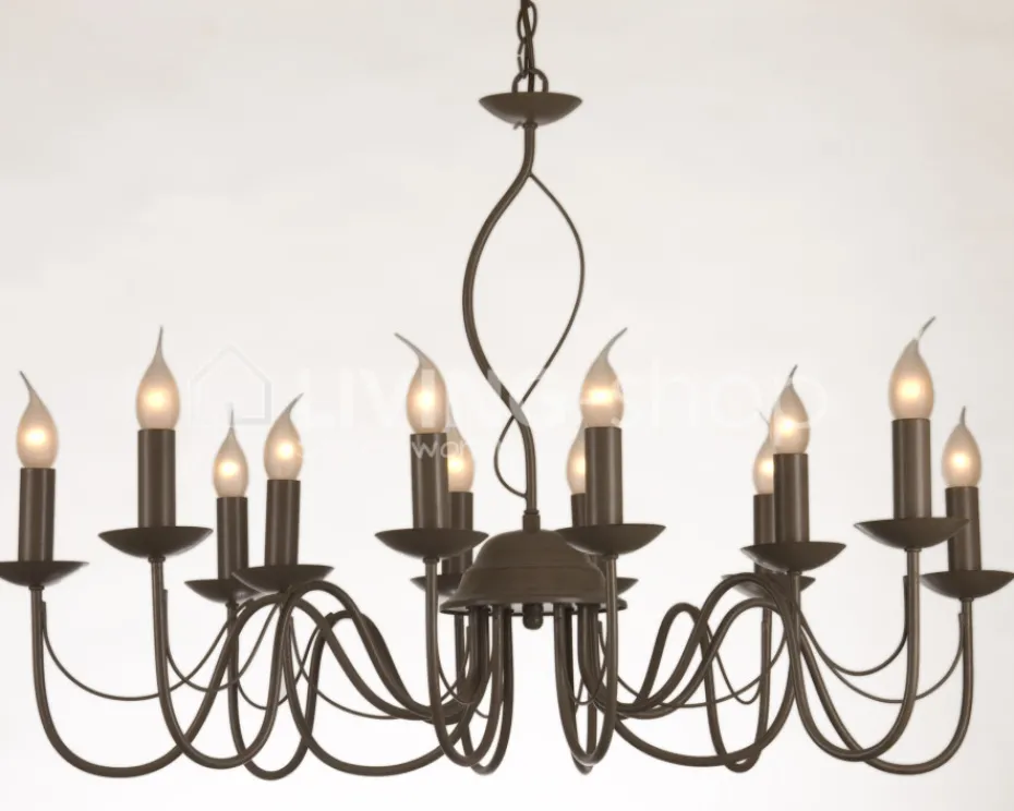 Verdace verlichting Long Island Pale taupe metal, excl. 12x60W - 94cmx48cm