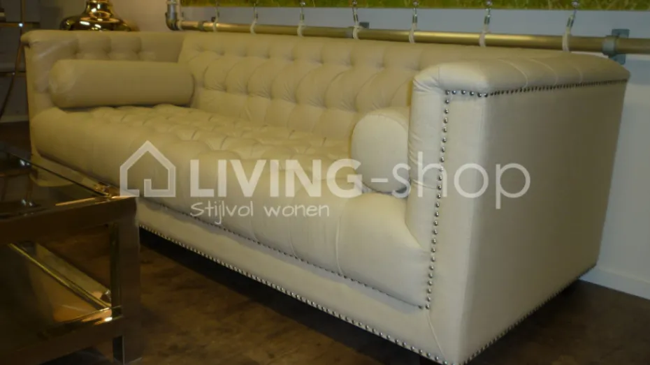 PR LIVING Luxueuze lounge sofa 3 zit met knopen