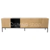 PR LIVING Modern grijs eiken dressoir laag strak landelijk met metaal