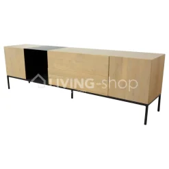 PR LIVING Modern grijs eiken dressoir laag strak landelijk met metaal