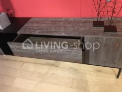 PR LIVING Modern grijs eiken dressoir laag strak landelijk met metaal