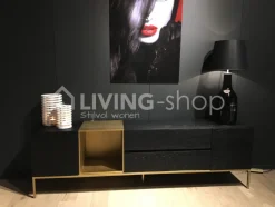 PR LIVING Modern grijs eiken dressoir laag strak landelijk met metaal