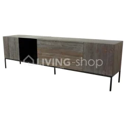 PR LIVING Modern grijs eiken dressoir laag strak landelijk met metaal
