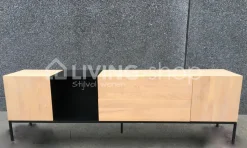 PR LIVING Modern grijs eiken dressoir laag strak landelijk met metaal
