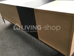 PR LIVING Modern grijs eiken dressoir laag strak landelijk met metaal