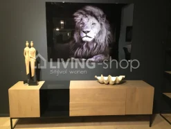 PR LIVING Modern grijs eiken dressoir laag strak landelijk met metaal