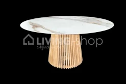 Moderne Ronde Keramiek tafel Gold/Wit UBY 130