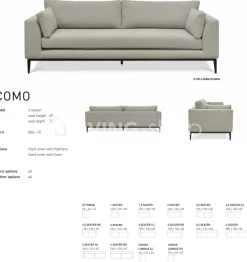 PR LIVING Moderne zetel Como zitbank 2-zit