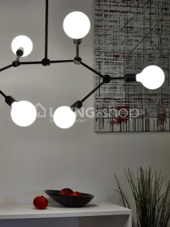 Verlichting online Nero Atomen hanglamp zwart,