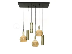 Verlichting online Nero ottone lampenpendel hanglamp eettafel