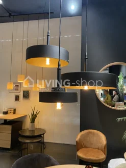 Verlichting online Oslo hanglamp zwart metaal contemporal lighting