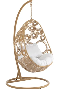 J-LINE Outdoor hangstoel met kussens Bula zwart