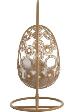 J-LINE Outdoor hangstoel met kussens Bula zwart