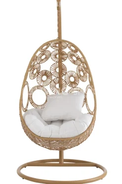 J-LINE Outdoor hangstoel met kussens Bula zwart