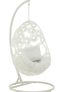 J-LINE Outdoor hangstoel met kussens Bula zwart