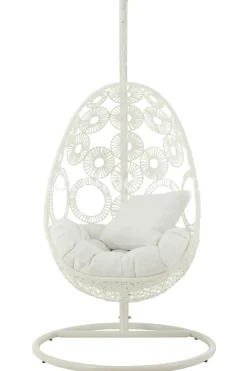 J-LINE Outdoor hangstoel met kussens Bula zwart