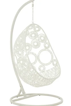 J-LINE Outdoor hangstoel met kussens Bula zwart