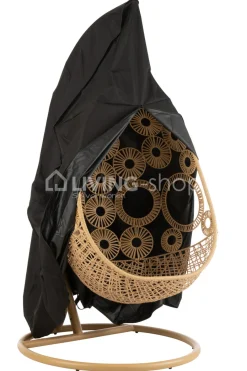 J-LINE Outdoor hangstoel met kussens Bula zwart