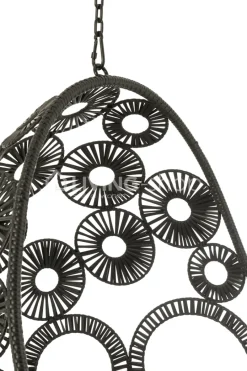 J-LINE Outdoor hangstoel met kussens Bula zwart