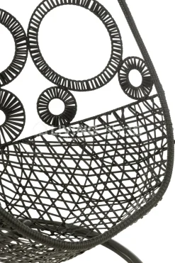 J-LINE Outdoor hangstoel met kussens Bula zwart