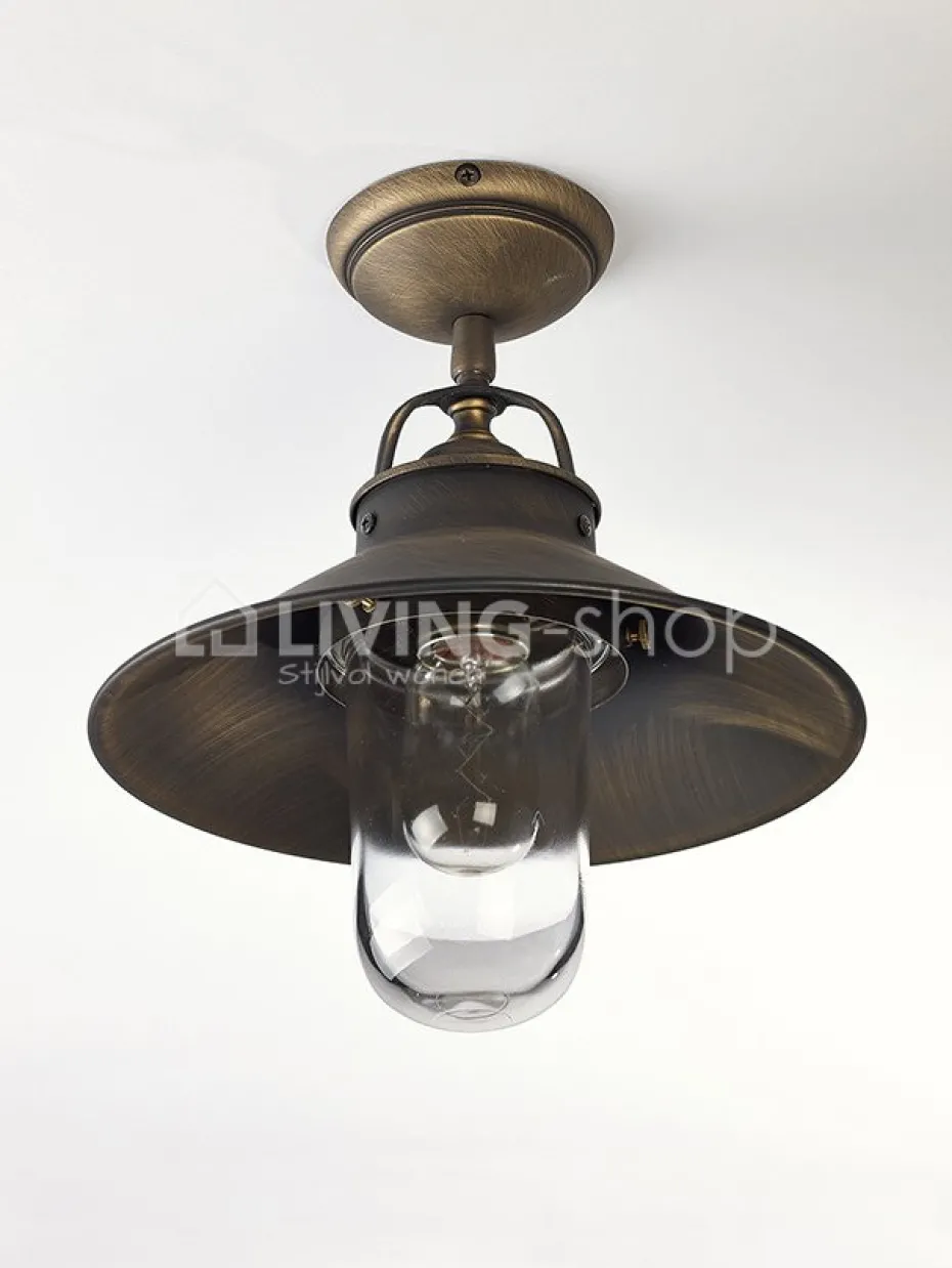 Verlichting online Plafondlamp brons metaal klassiek Biliardo outdoor