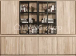 TIMELESS LIVING Polo wandkast met LED vitrine 4 delig