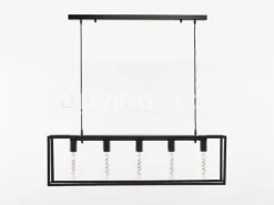 Verlichting online Positano 5L hanglamp zwart metaal country living verlichting